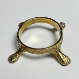 Vtg Style Gold Brass Tone Metal Crystal Sphere Display Stand